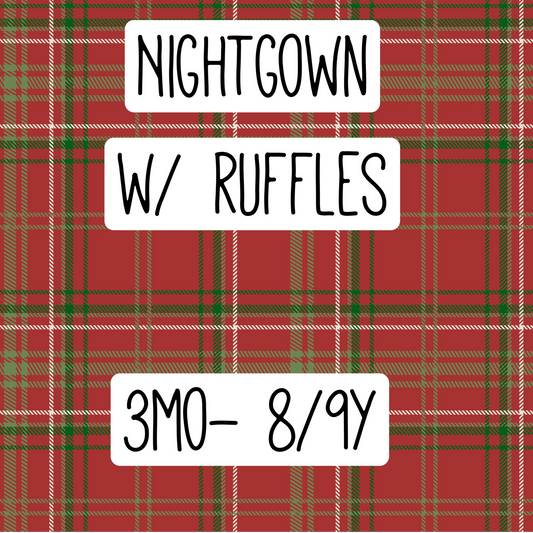 gown with ruffles knee/full length